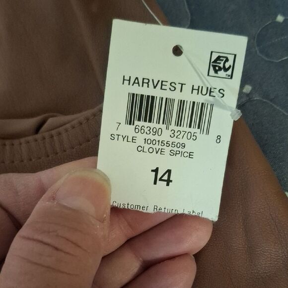 Bar III Brown Faux Leather high rise Pants size 14 NWT - Picture 4 of 7